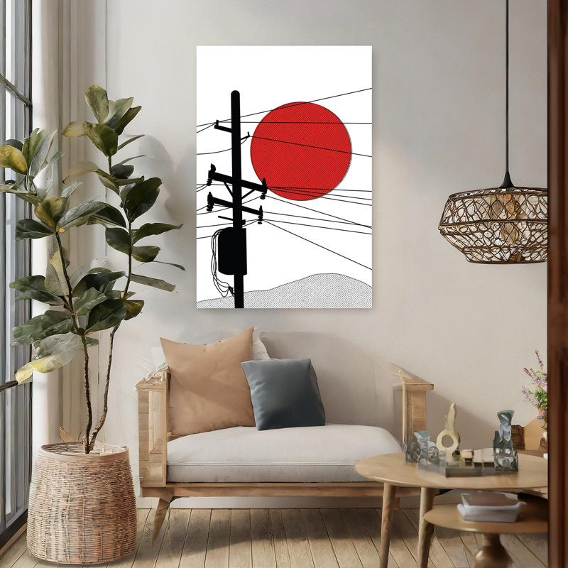 Art japonais de paysage japonais abstrait, H 48 po x l 32 po