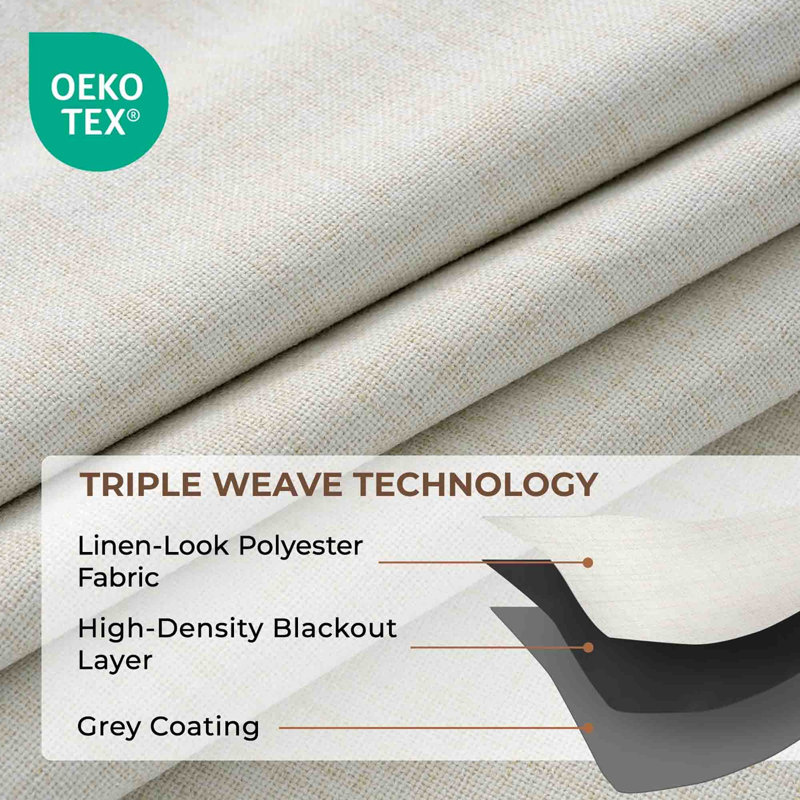 Polyester Blackout Curtain Pair (Set of 2), Beige