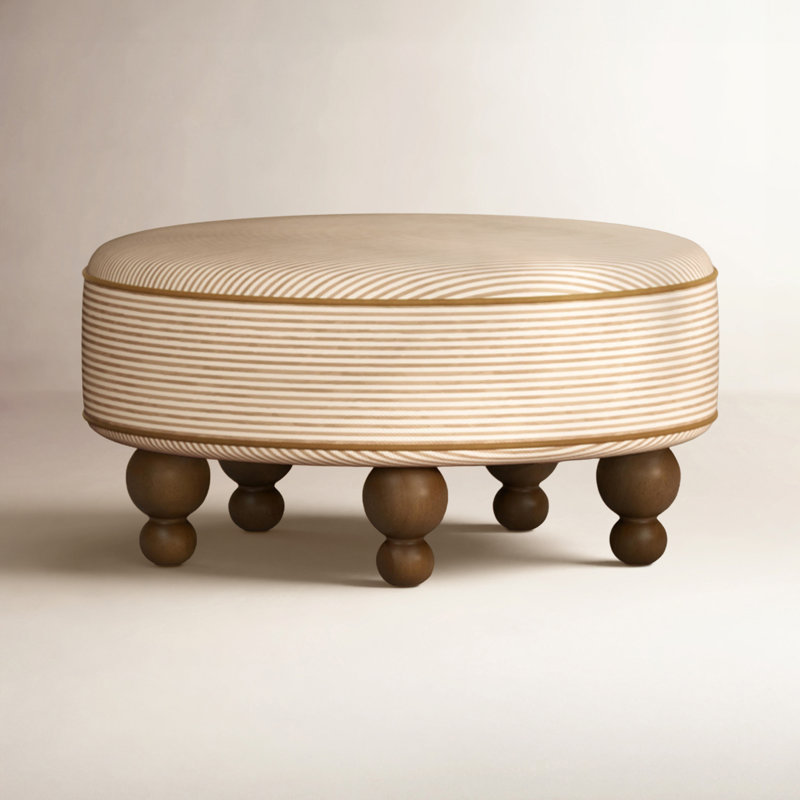 Astre Ottoman by Nate Berkus, Perf Bronze Stripe Eco-Crossweave