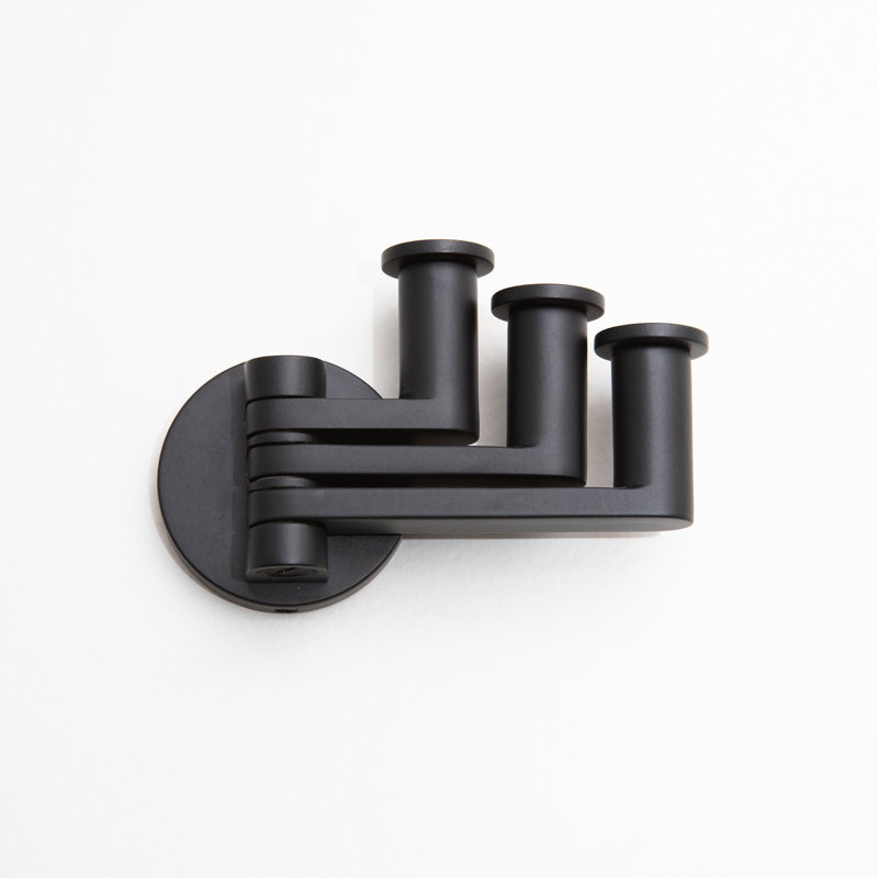 Kubic Pivoting Triple Robe Hook, Matte Black