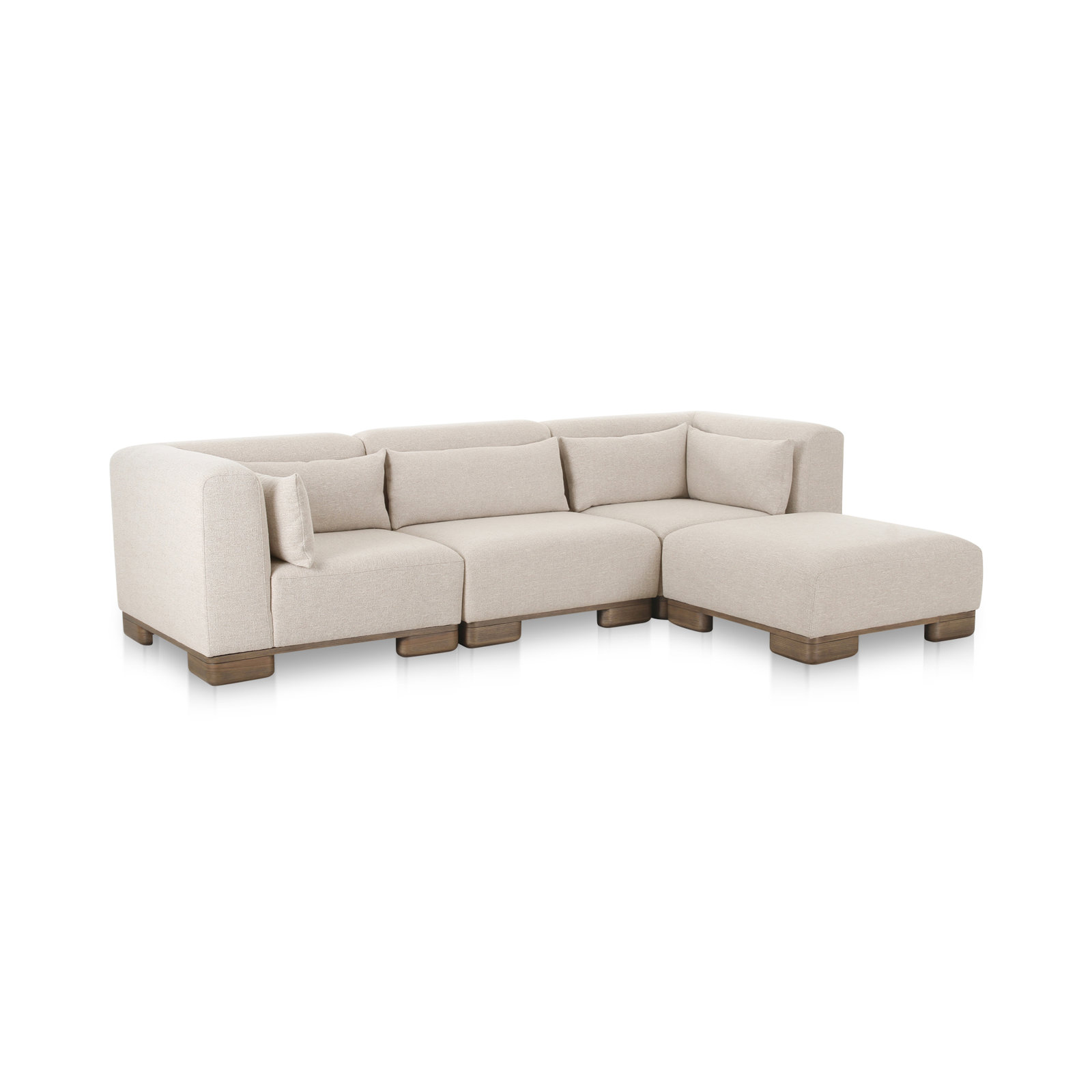 Beau Modular Corner Sectional, 30" H x 115" W x 75" D, Beige
