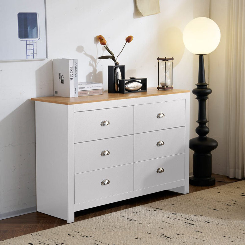 Botelho 120 cm W Chest of 6 Drawers, White