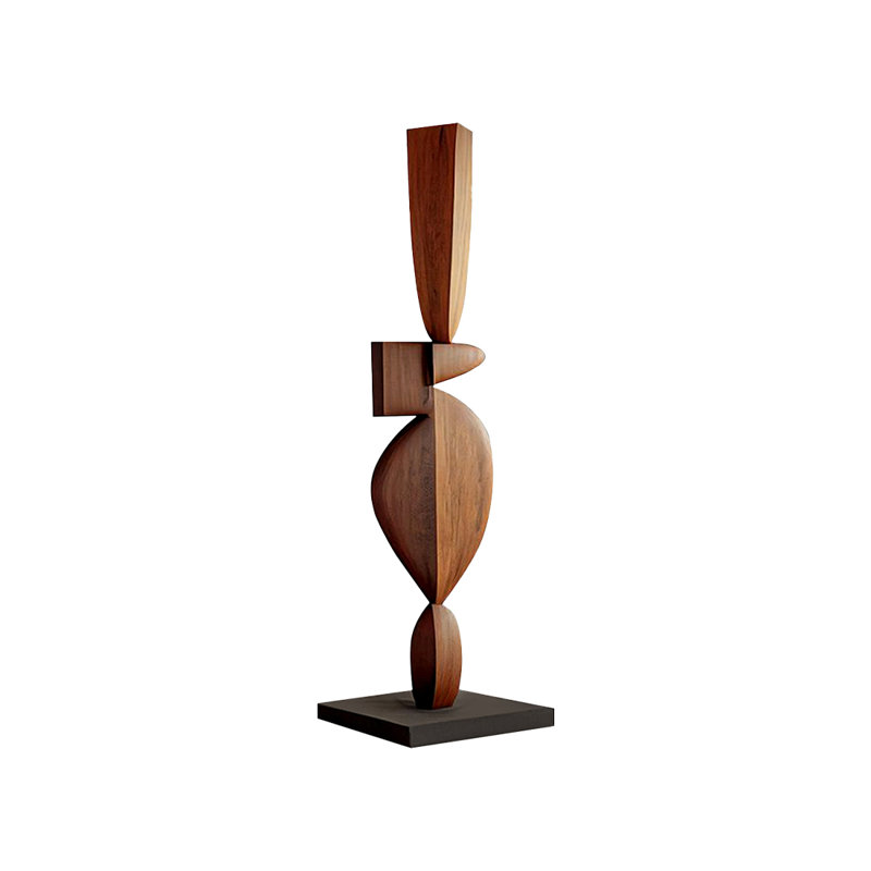 Ornements de sculpture sur bois brun abstrait