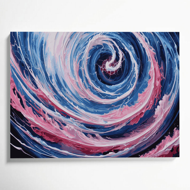 Art mural sur toile rose avec science et formation au plasma, H 16 po x l 20 po