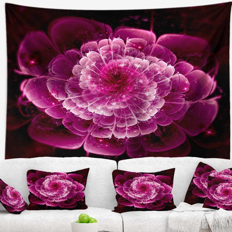 Tapisserie florale rose foncé, H 32 po x l 39 po