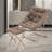 Upholstered Folding Square Saucer, Tufted Cozy Accent Chair with Golden Metal Frame for Living Room-149606845-178458866