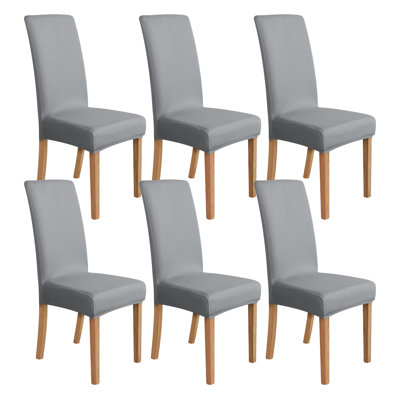 Housses de chaise de salle à manger, housse extensible pour chaise de salle à manger, housse de protection de chaise lavable amovible pour la maison / restaurant / banquet, paquet de 6 gris clair