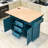 Rolling Expandable Kitchen Island with 2 Drop Leaf, Built-In Power Outlets and Storage Cabient-1520393168