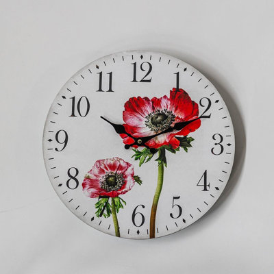 Horloge murale à motif floral