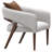 Houston Bouclé Modern Accent Chair - Pebble Gray/Walnut