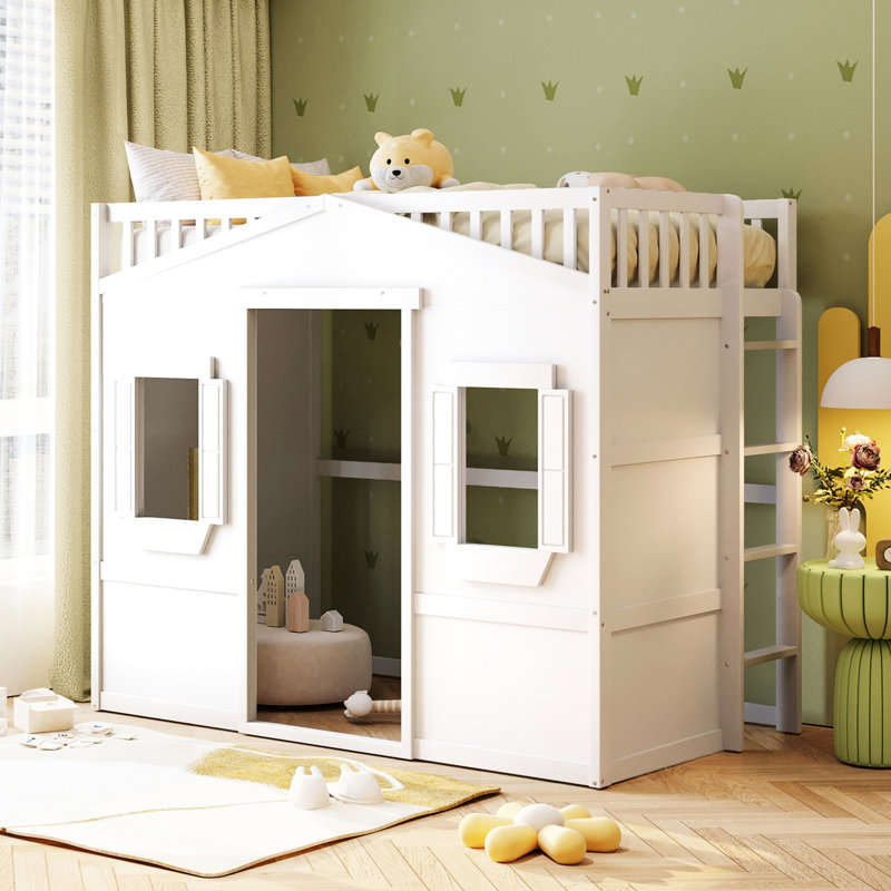 Lit mezzanine blanc avec structure en bois massif pour une expérience nocturne durable et stable - blanc, fabriqué en bois robuste
