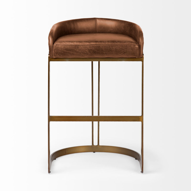 Hollyfield 29" Bar Stool, Counter Stool (24.75" Seat Height), Brown