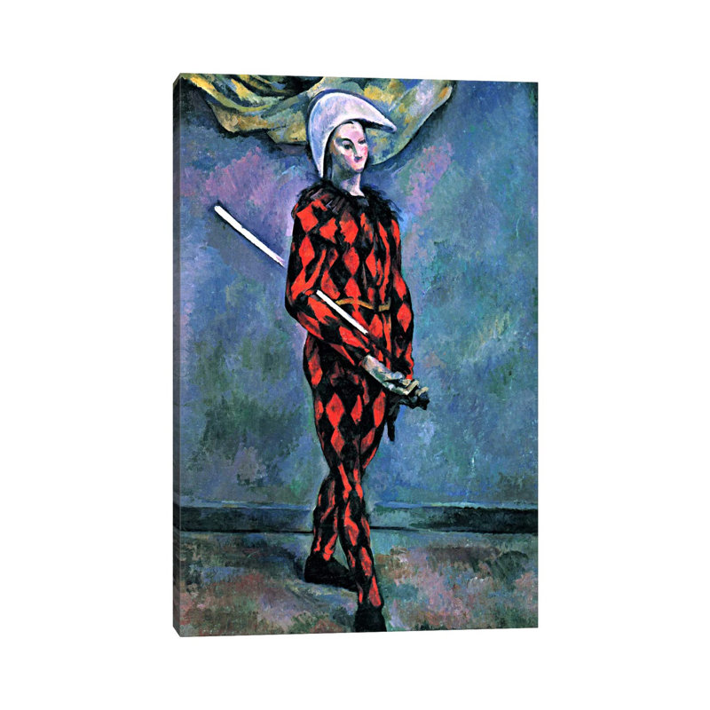 Harlequin by Paul Cezanne - Wrapped Canvas Painting, 66.04 cm H x 45.72 cm W x 3.175 cm D