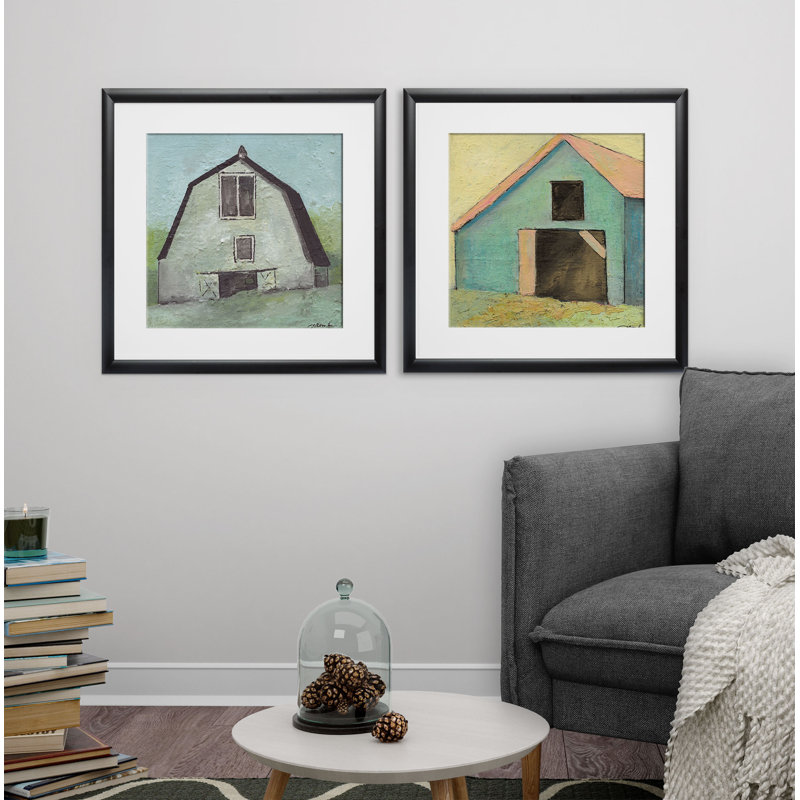 " Barns II " 2 - Pieces, Black Framed