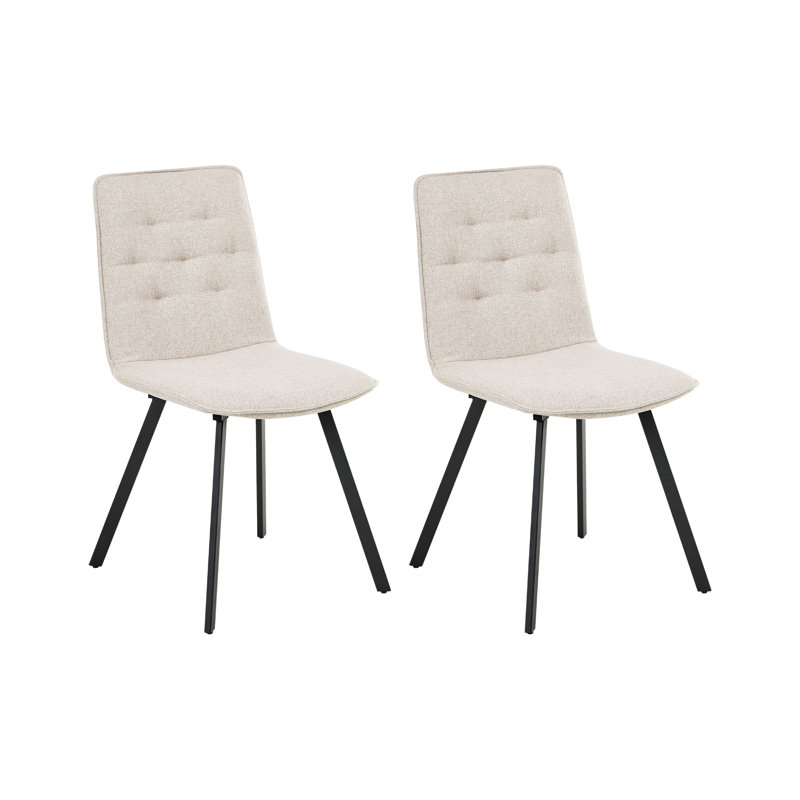 Set of 2 Dining Chairs CARVER Fabric, Beige