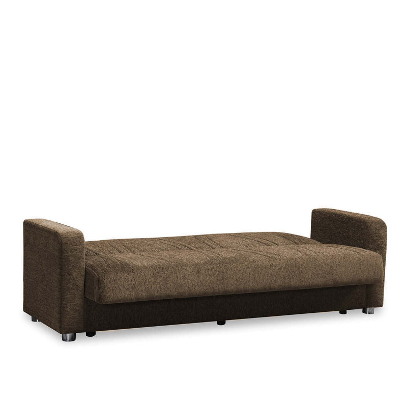Canapé-lit rembourré avec rangement PrimeNest Gravita Collection, Argent; brun, Beige, H 36,2 po x l 32,3 po x L 86,6 po
