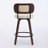 (Set Of 3)26" W Swivel Sturdy Wood Frame With Thick Upholstered And Pu Leather Bar Stools, With Rattan Lowback And Footstool Barstools-114239799