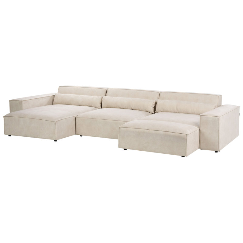 Boleslovas 3 Seater Sofa & Chaise, Beige, Right Hand Facing