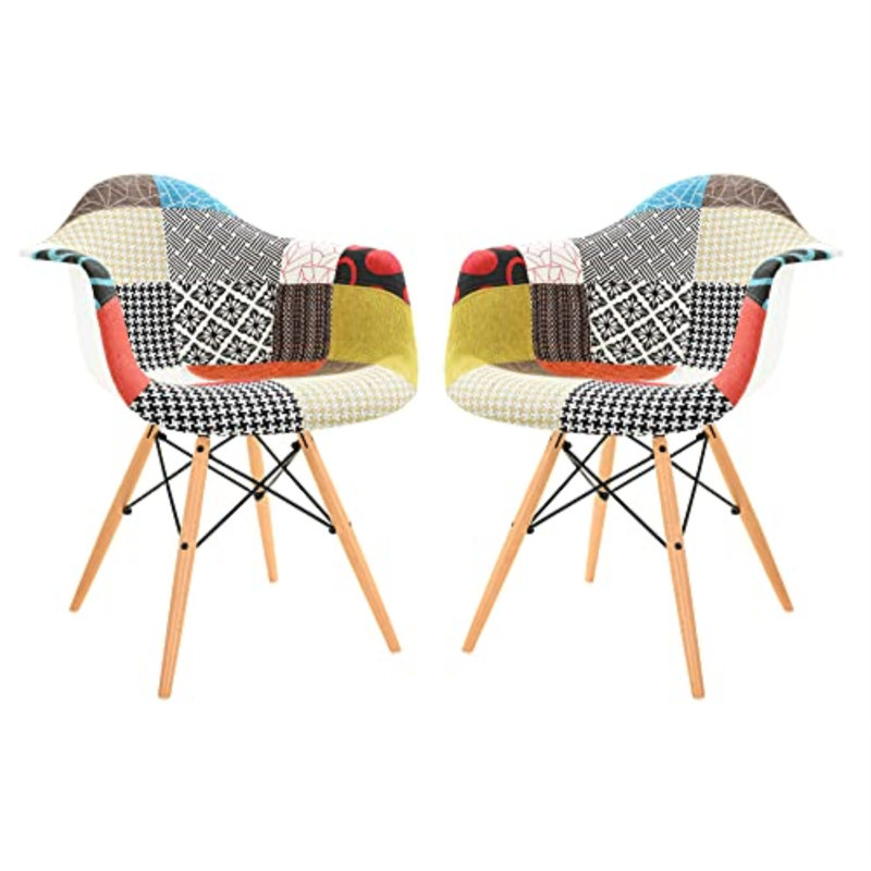 Fauteuil large de 24,25 po Bullsbrook, Mélange de polyester noir / jaune / rouge