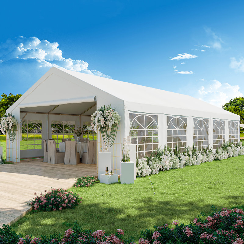 Pergola de tente de fête avec auvent, 16 pi L 32 pi. D