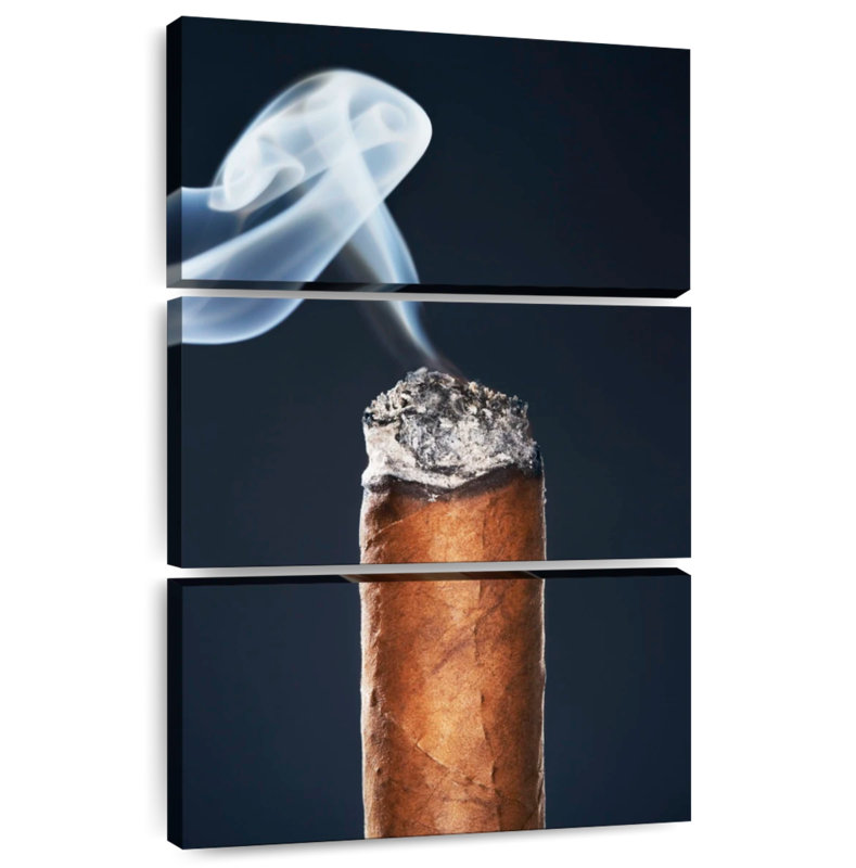 Senne Burning Cigar Up Close, 50" H x 32" W