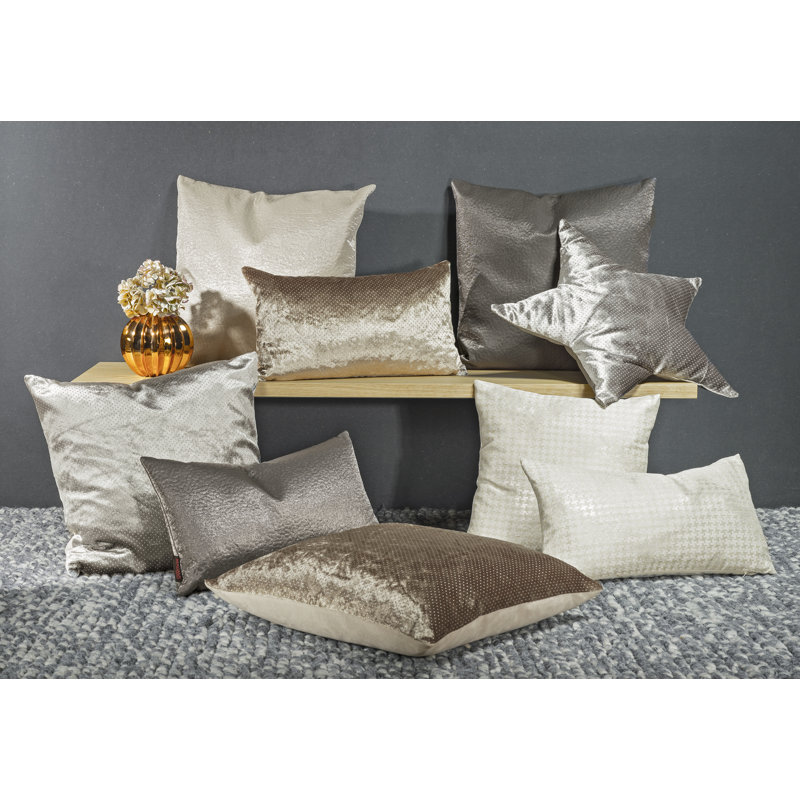 Coussin décoratif brillant, Beige, 15 po x 15 po