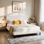 Solid Wood Upholstered Platform Bed Frame With Headboard, No Box Spring Needed And Easy Assembly-328378482-328378486