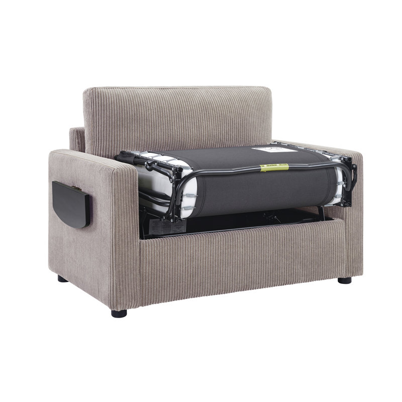 Canapé-lit simple 47,2 po avec canapé-lit et matelas pliable, Brun