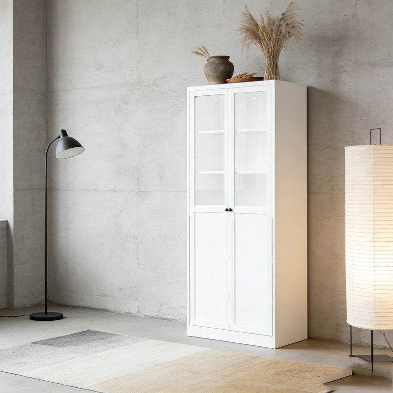 Armoire de cuisine 72 "en métal avec portes et tablettes