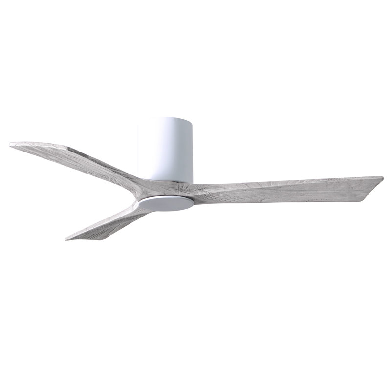 Irene LED Ceiling Fan, Gloss White, Barn Wood Tone, 52"