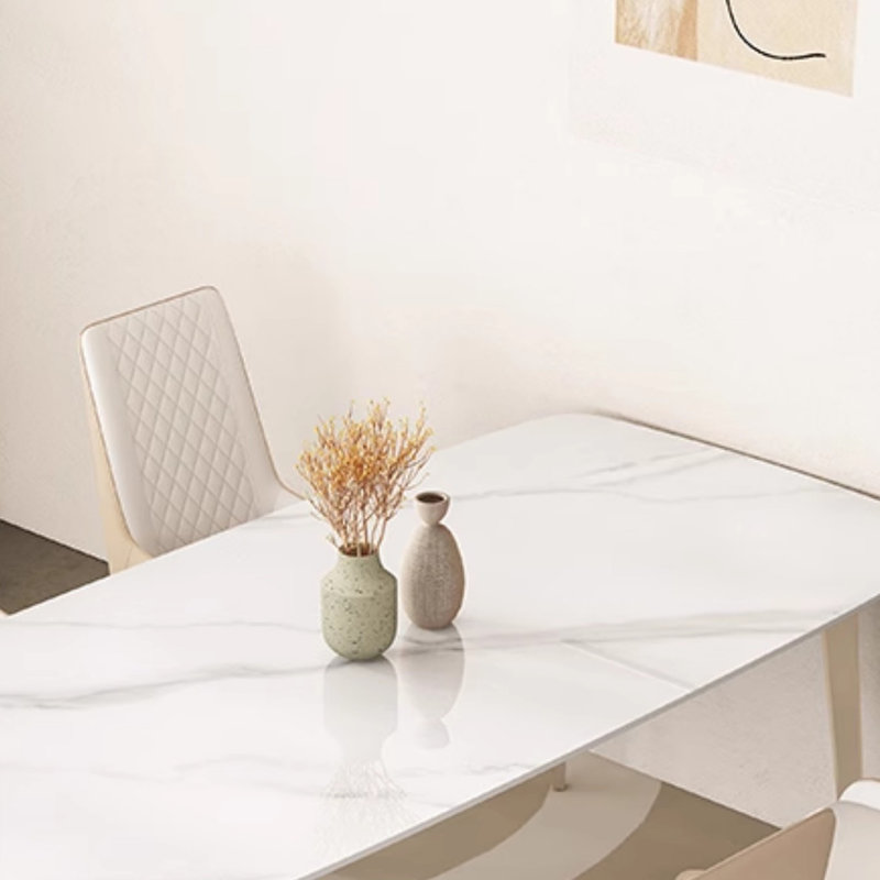 Table de salle à manger en ardoise de style crème, H 29,52 po x L 55,11 po x l 31,49 po