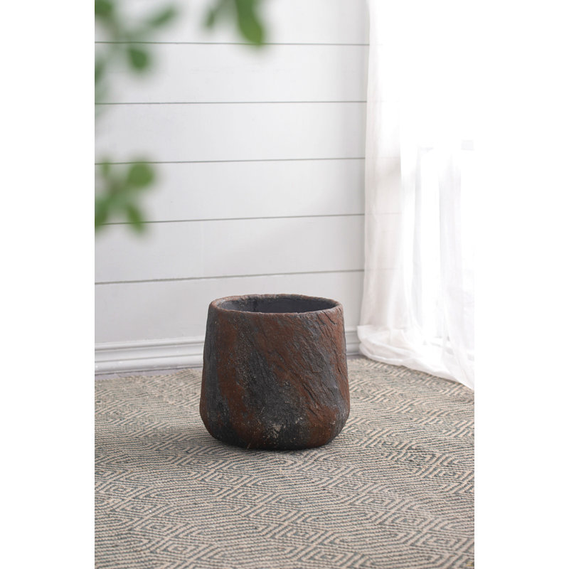 Petit pot de fleurs d'intérieur en ciment 12,6 po x 12,6 po x 11,8 po