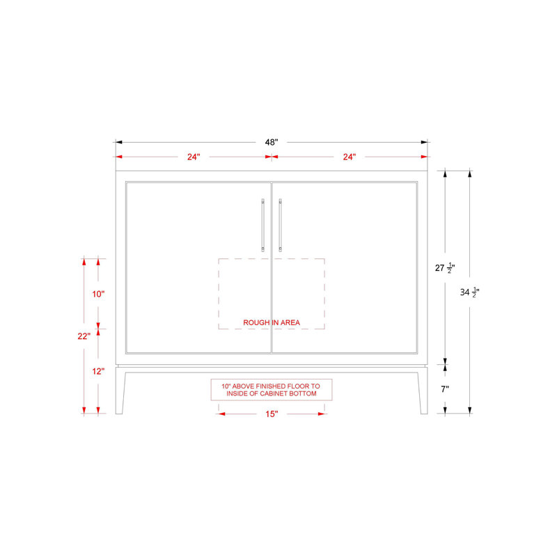 Alexandra Single Bath Vanity, Pure White, 48", Matte Black