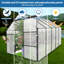 Serre en polycarbonate avec cadre en aluminium avec ventilation et gouttière de pluie dans la serre pour l'extérieur-129916523-129916524