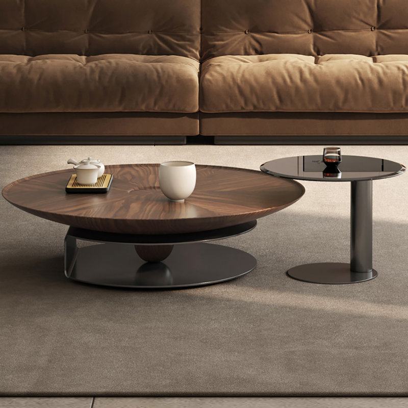 Modern round coffee table combination, 13.4" H x 39.4" L x 39.4" W 