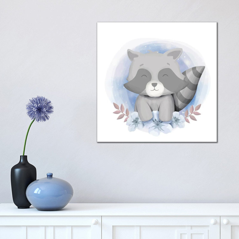 Baby Raccoon Smile by Art Mirano - Wrapped Canvas Painting, 45.72 cm H x 45.72 cm W
