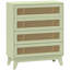 HOMCOM Rattan Chest of Drawers 4 Drawers with Tapered Legs, Light Green