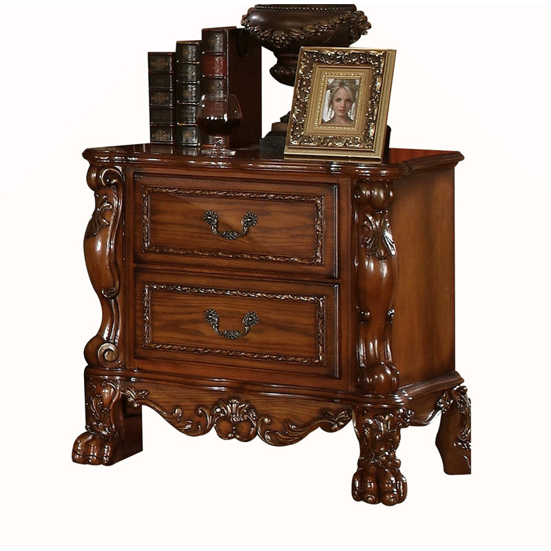 Table de chevet 2 tiroirs Cherry Oak