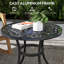 Table de patio, table d'appoint avec cadre en aluminium pour le jardin, noir