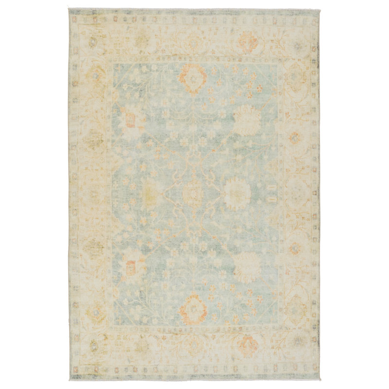 Lovato Floral Blue/ Green Area Rug (4'X6'), Rectangle 4' x 6'
