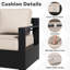 Ensemble de conversation d'extérieur 4 pièces avec 2 canapés, 2 fauteuils et un coussin beige Abdullah-129227011