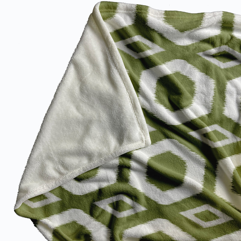 Fia Plain Weave / Muslin Throw Blanket, Green