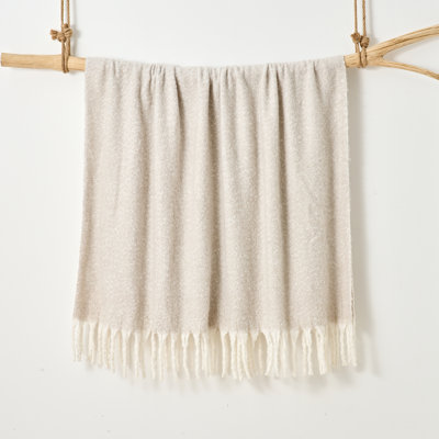 Faux Mohair Throw - Soft Fringed Blanket