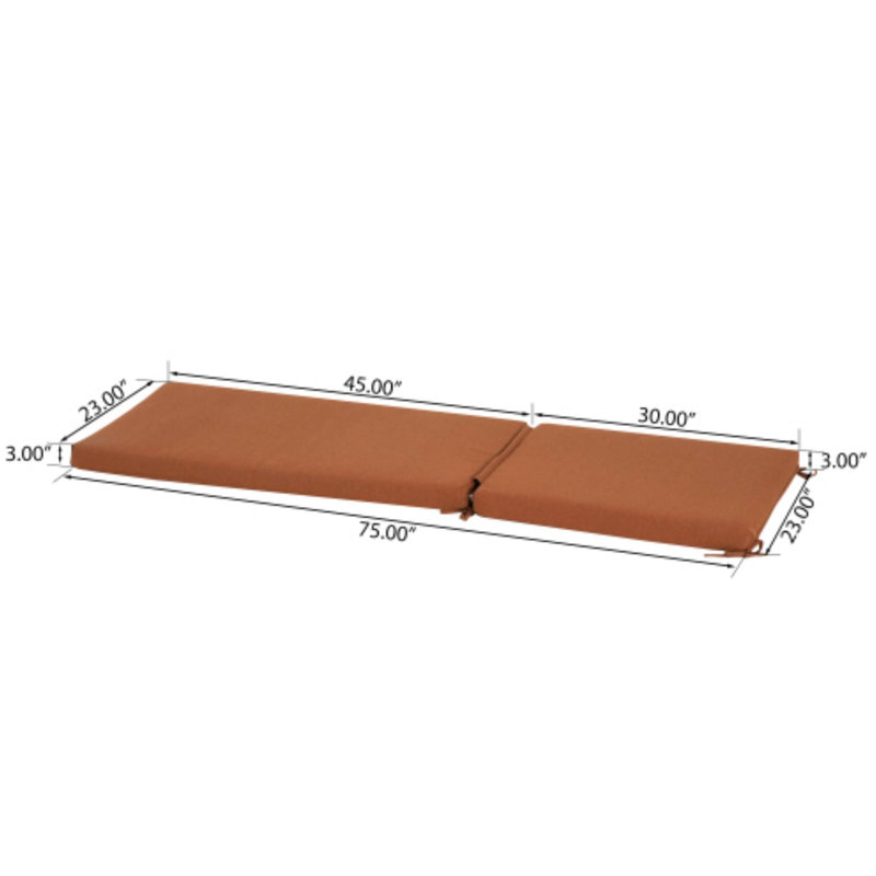Coussin de chaise longue d'extérieur, orange - parfait pour les espaces de jardin, Orange