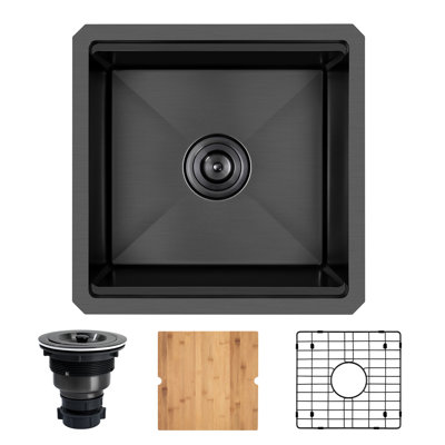 Petit évier de cuisine en acier inoxydable LQS L 17 po x l 17 po