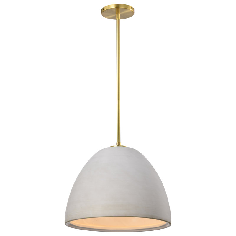 Vildan - Luminaire suspendu en céramique, Laiton brossé, H 47,13 po x l 14 po x P 14 po
