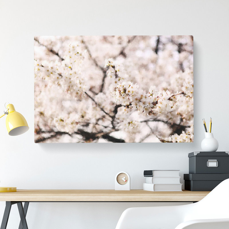 Pink Cherry Blossom Flowers Vol.7 - Wrapped Canvas, 35cm H x 50cm W x 3cm D