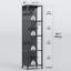 Tablette en verre pour objets de collection, armoire vitrée à DEL noire, grande tablette étroite éclairée à DEL avec panneau perforé, lampe sur pied avec tablette-121503366-105357995