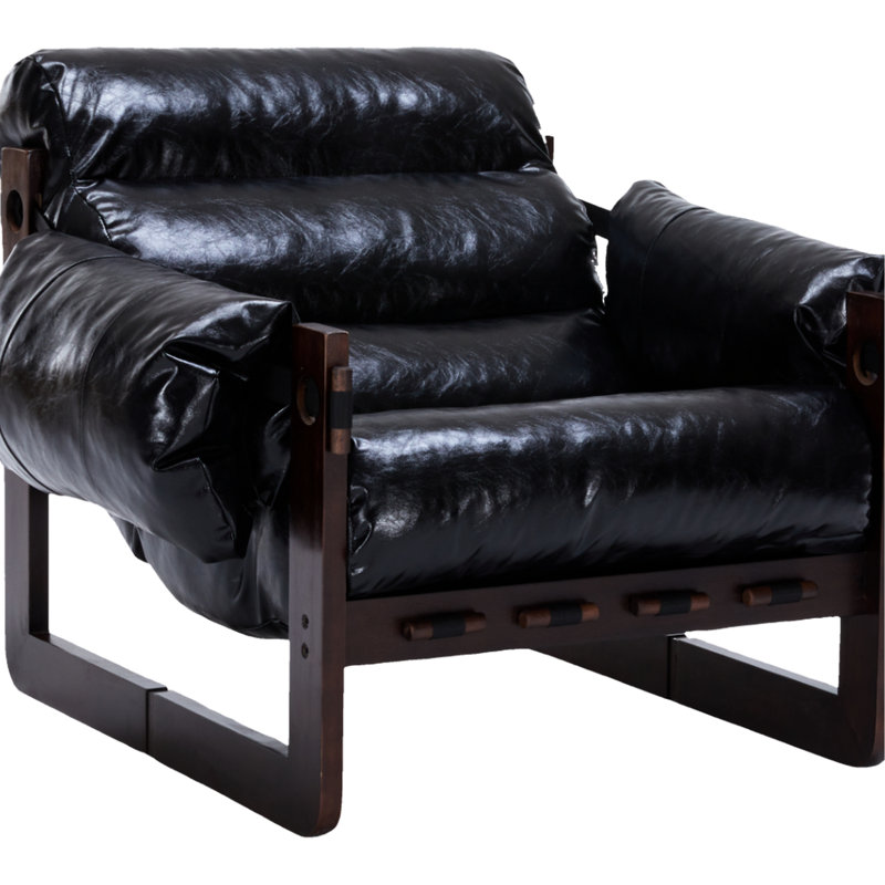 Chaise décorative médiévale moderne pour petits appartements, avec housse de coussin de siège amovible, assise en forme de nuage, sans métal, bureau rétro noir antique, assemblage rapide et structure en bois d'hévéa,