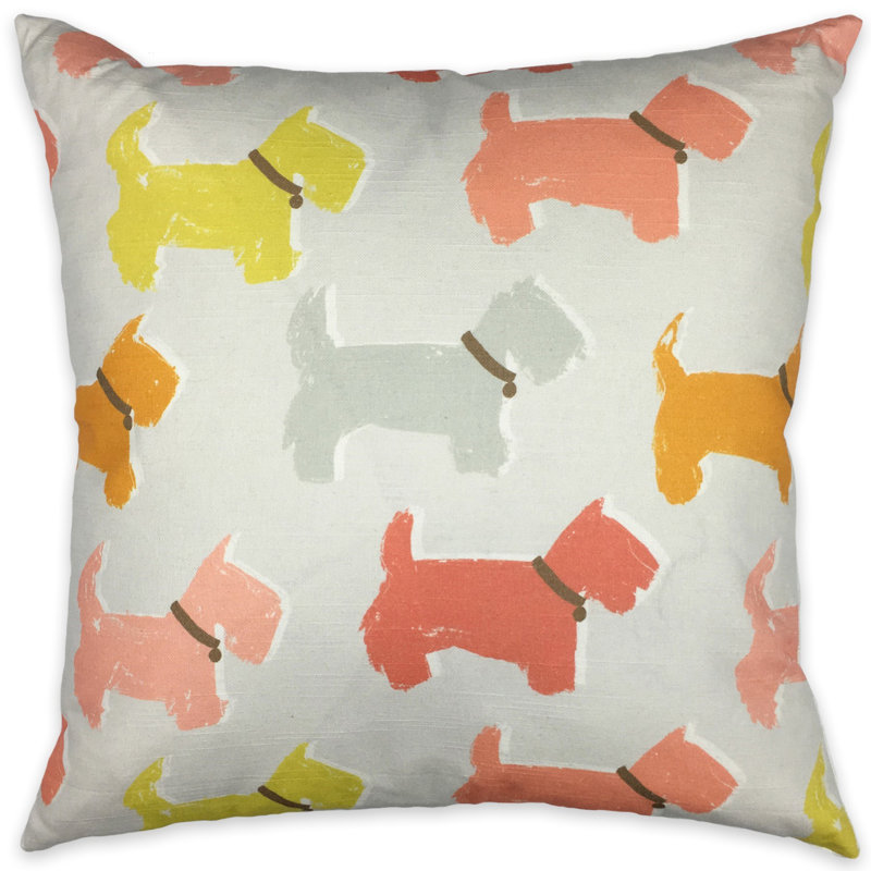 Housse de coussin en lin Manheim Scottie, Blanc